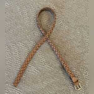 Massimo Dutti Braided Tan Leather Belt